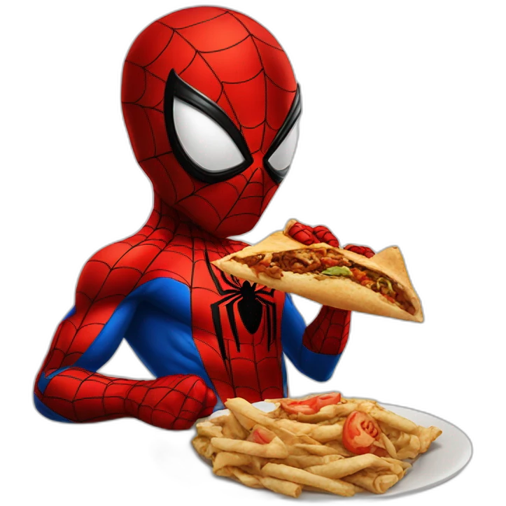 Spiderman eating shawarma emoji