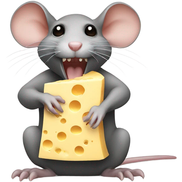rat eating cheese emoji