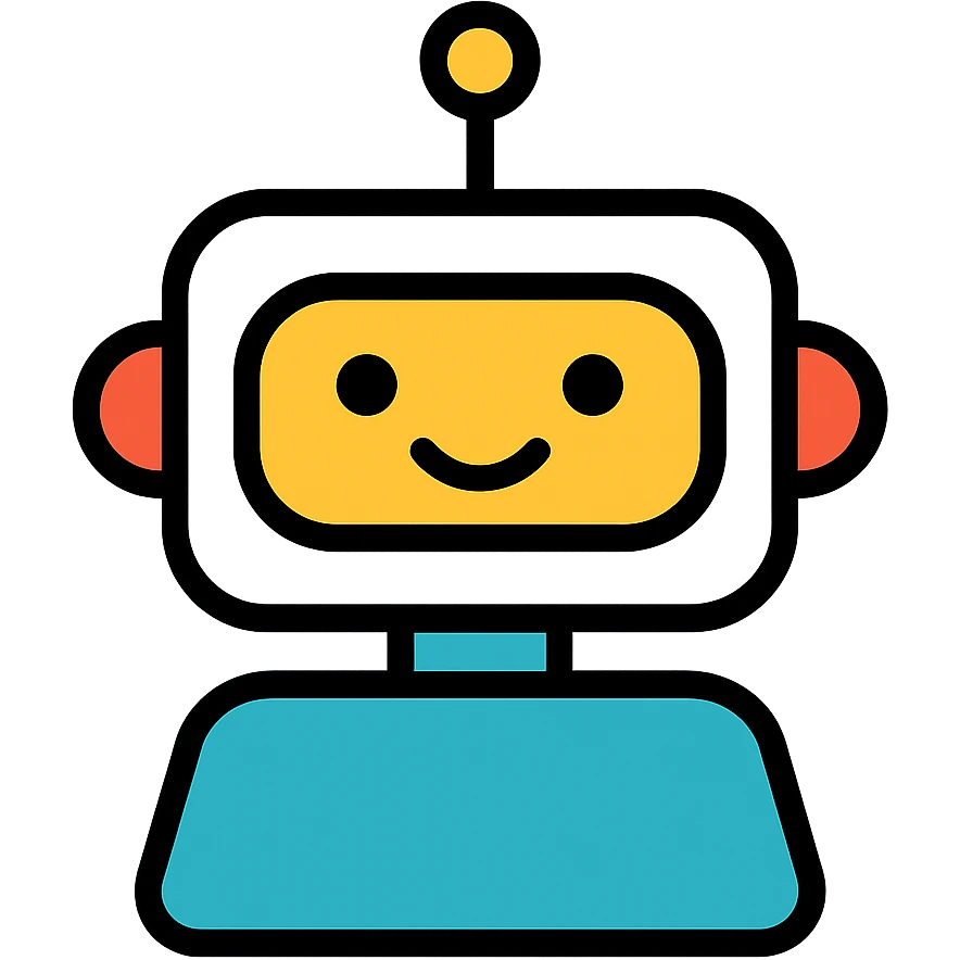 modern sharp smiling robot icon emoji
