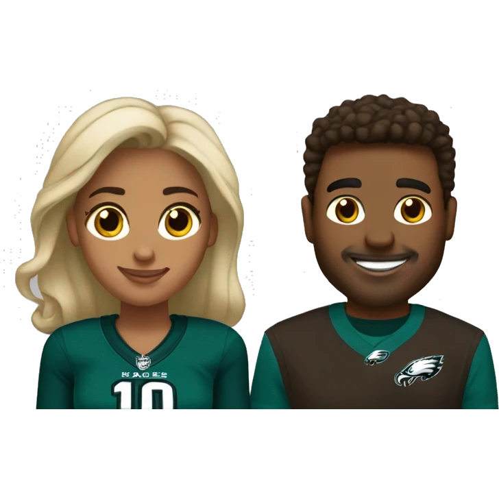 Brown Philadelphia Eagles couple  emoji
