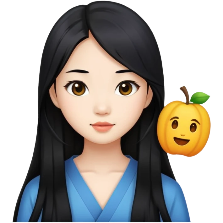 pretty asian girl with long black hair emoji