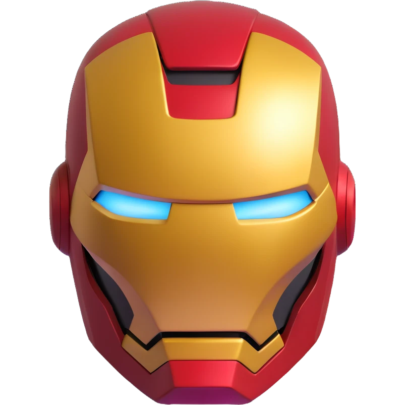 iron man helmet red and gold emoji