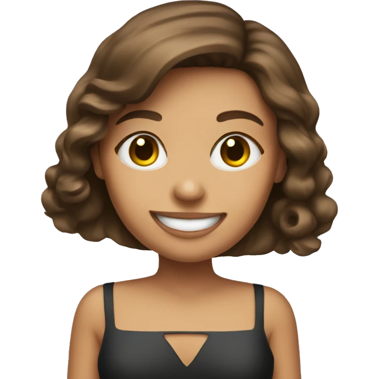 Smiling brown haired girl with martini in hand emoji