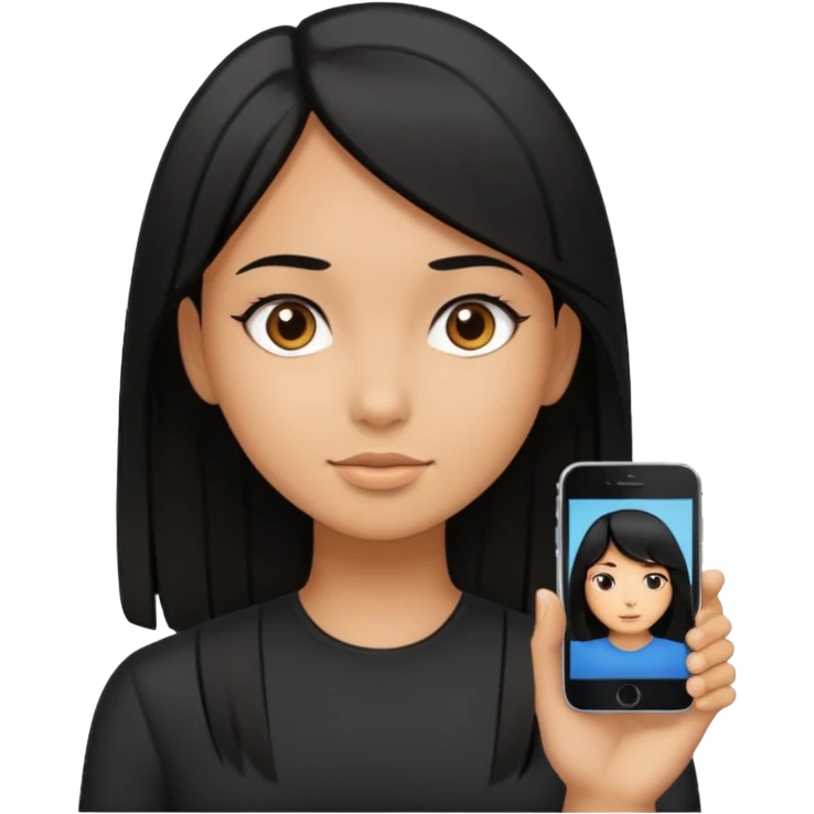 A girl that looks hot and has black hair and straight hair  emoji