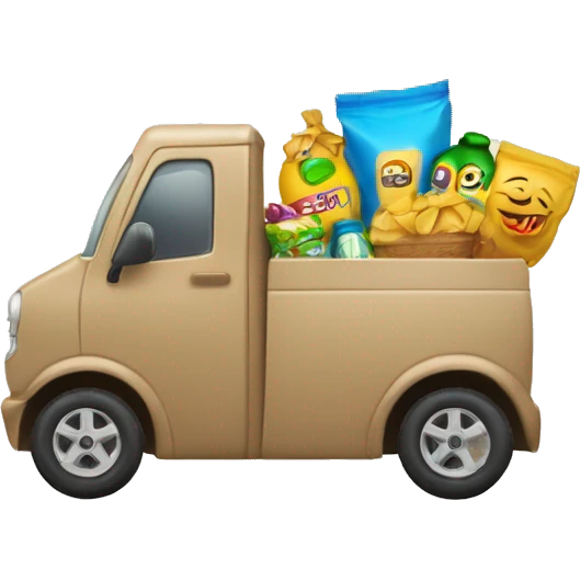 Carrinho de compras com sacola dentro emoji