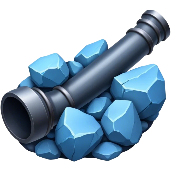 Pipe with blue rocks emoji