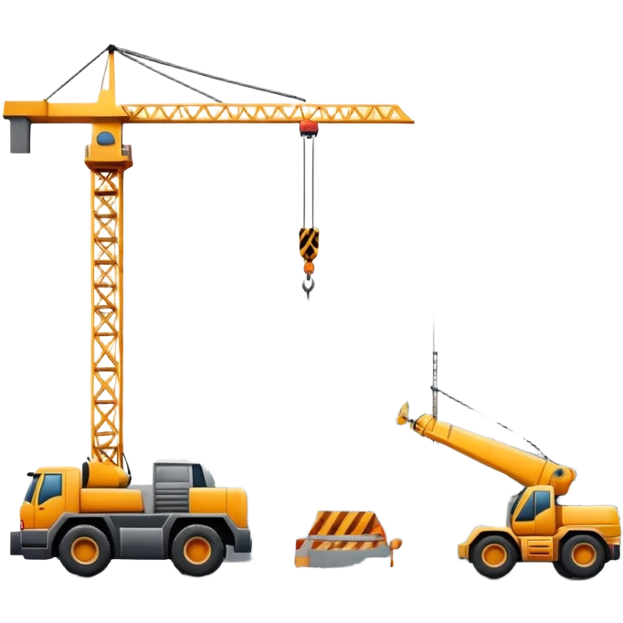 Construction site with crane and building emoji