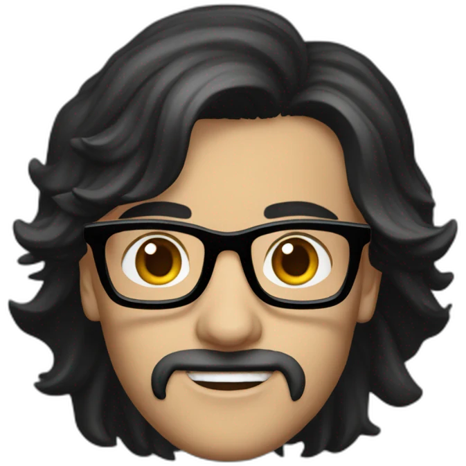 Douglas Leonard with glasses and dark hair wearing a black shirt emoji