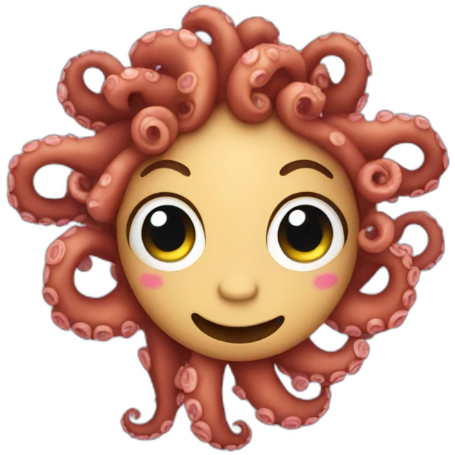 Octopus with curly hair emoji