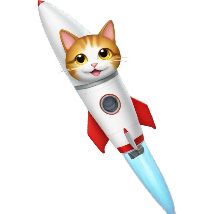 Cat on a rocket emoji