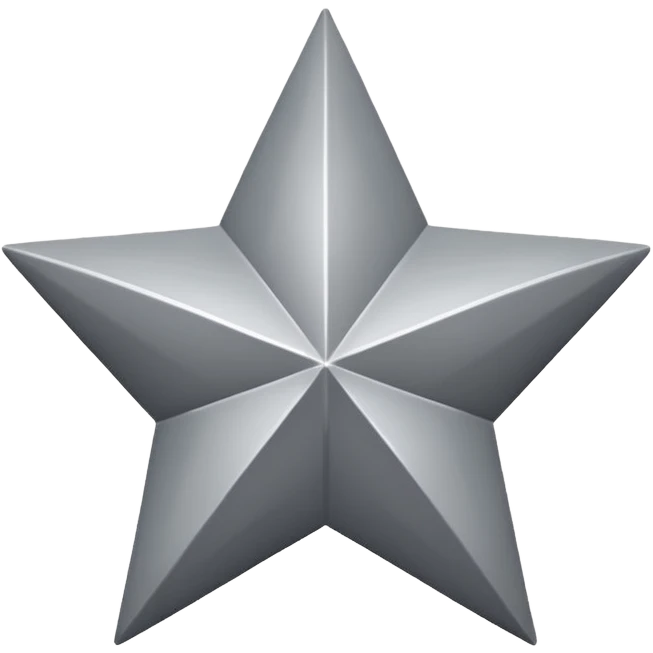 grey star, simple, clean emoji