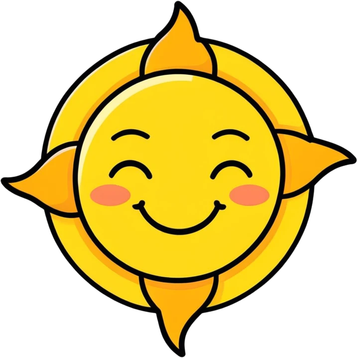 smiling sun, cute emoji