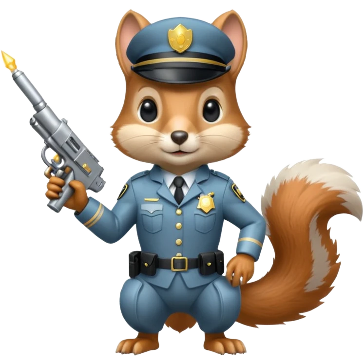 half robot futuristic squirrel cop emoji
