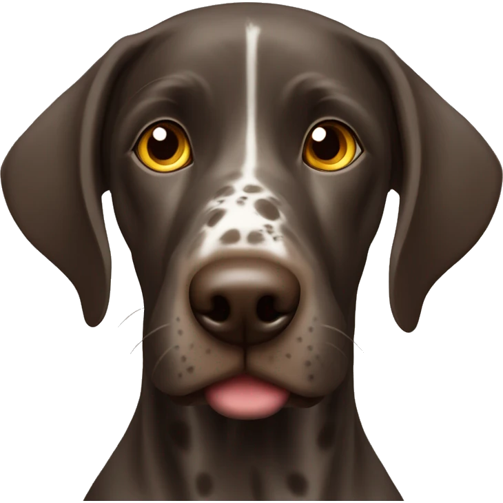 German shorthair with heart emoji for eyes.     for eyes emoji