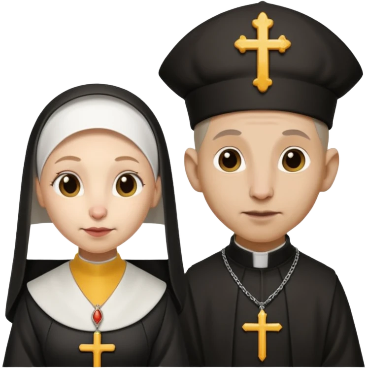 A female rat catholic nun and a male rat catholic priest emoji