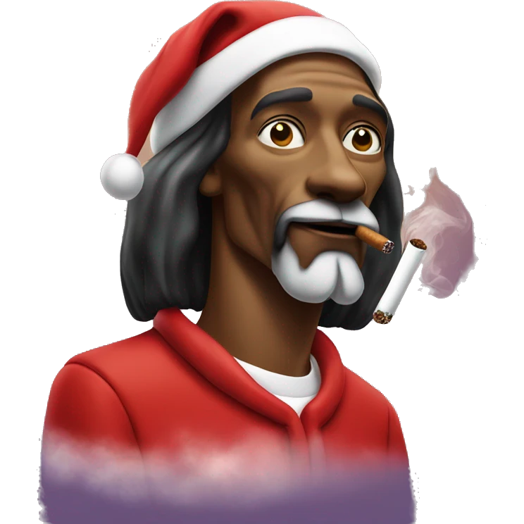 snoop dog smoking with santa emoji