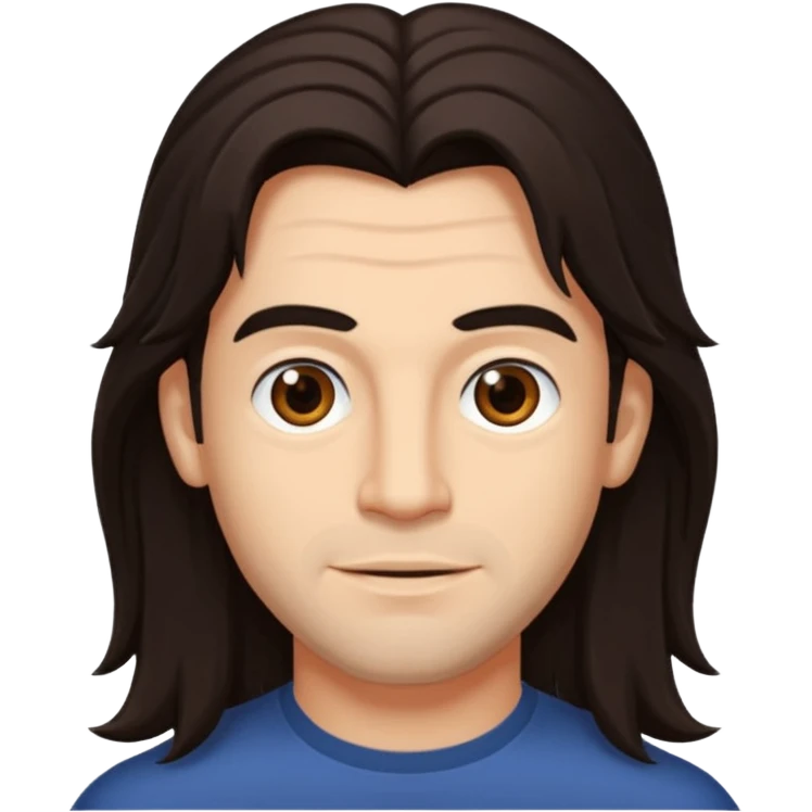 Reginald Arivizu (b.1969) with dark brown long hair emoji