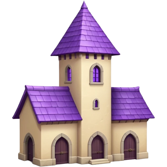 exile tower with purple roof and cream walls emoji