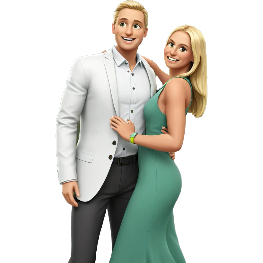 happy couple in outdoor setting emoji