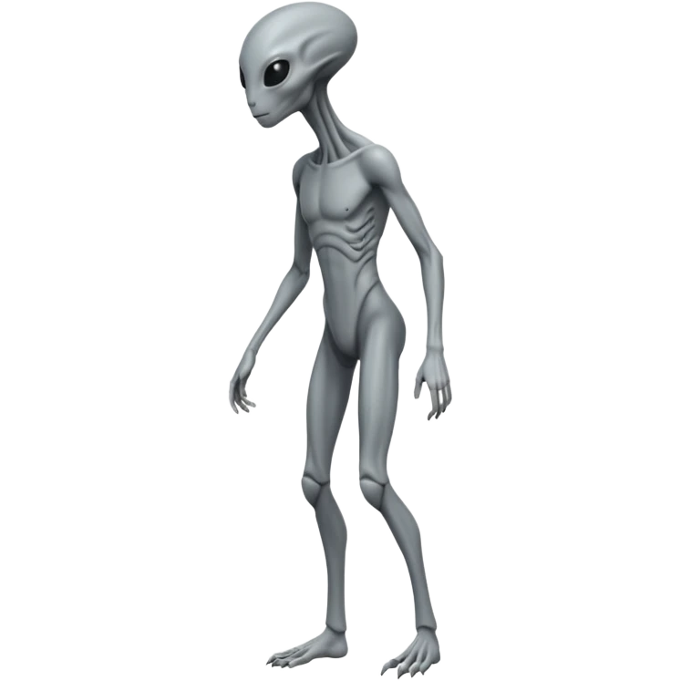 fullbody humanoid gray alien direct sideview emoji