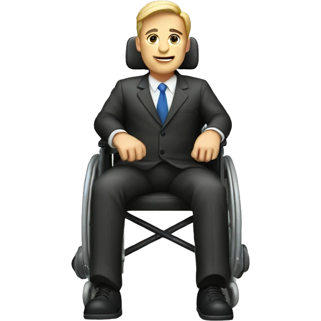 man on a wheelchair in a suite emoji
