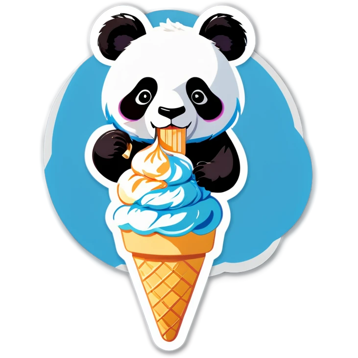 Panda eating ice cream emoji