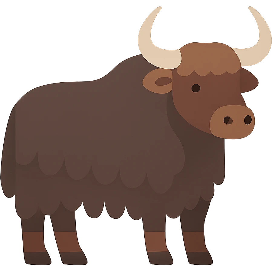 Flat design style yak emoji