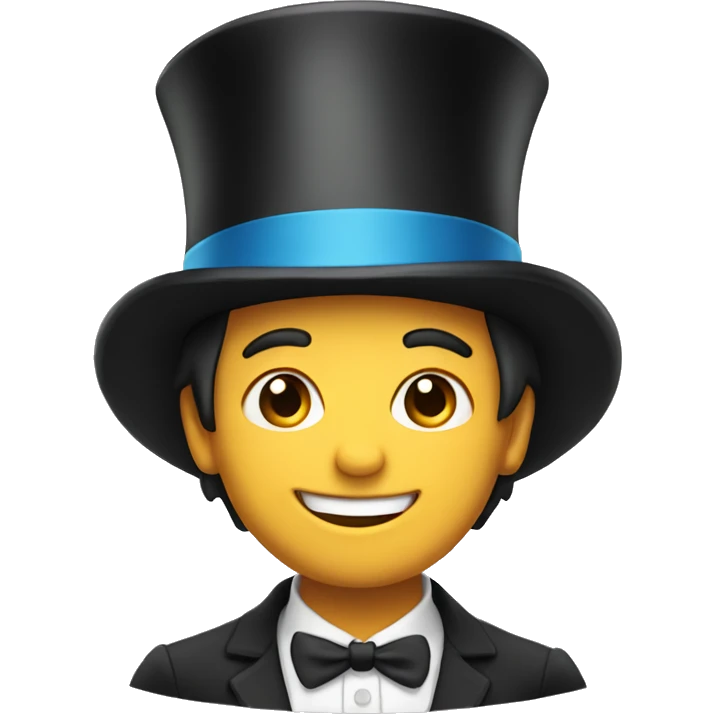 Smiling boy in top hat emoji