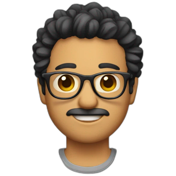 Chico con gafas y flequillo emoji