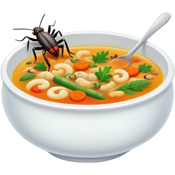 Soup with bugs emoji