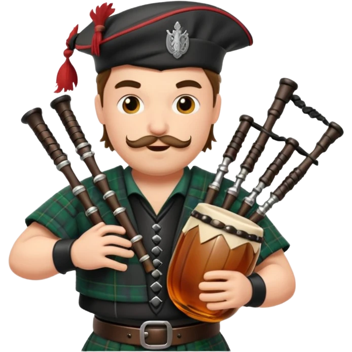 Warrior playing bagpipes chugging whiskey  emoji