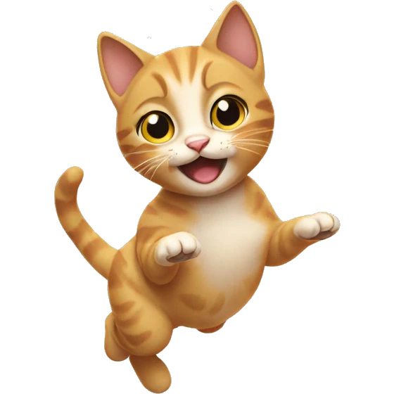 Cat running after her babys emoji