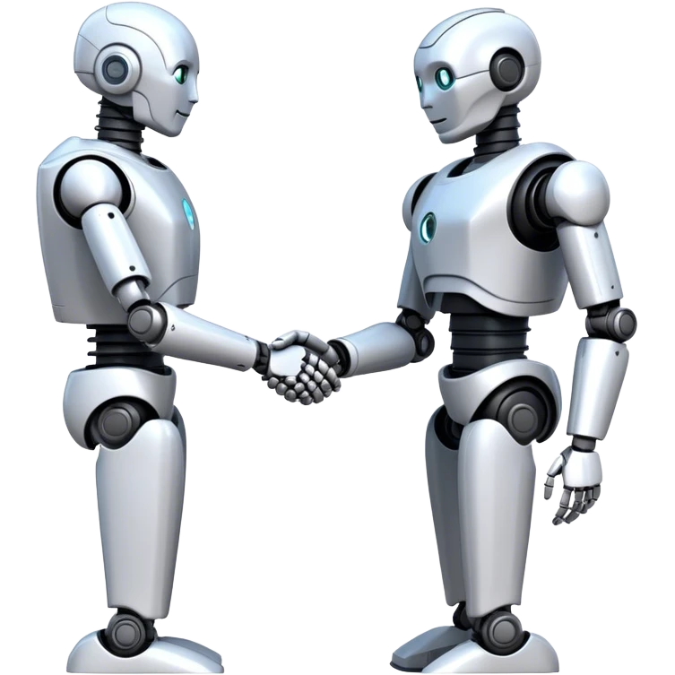Robot and human handshake emoji