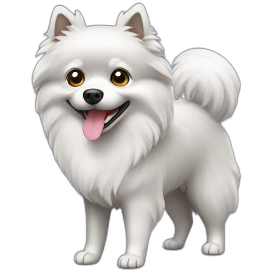 Gray small spitz walking emoji
