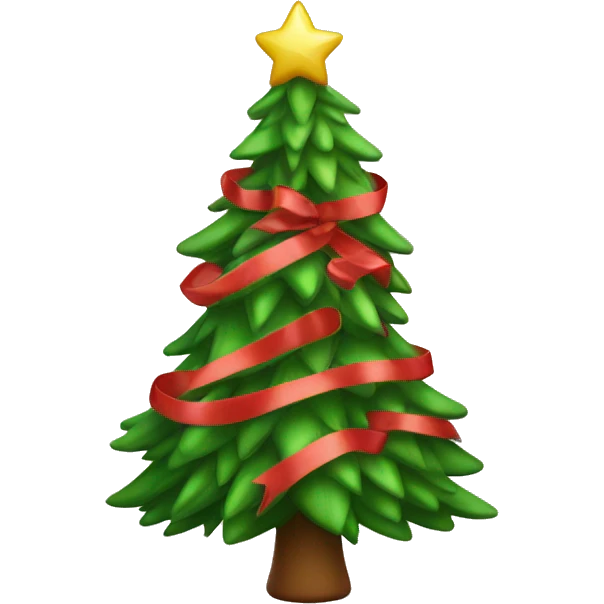 Christmas tree with ribbon  emoji