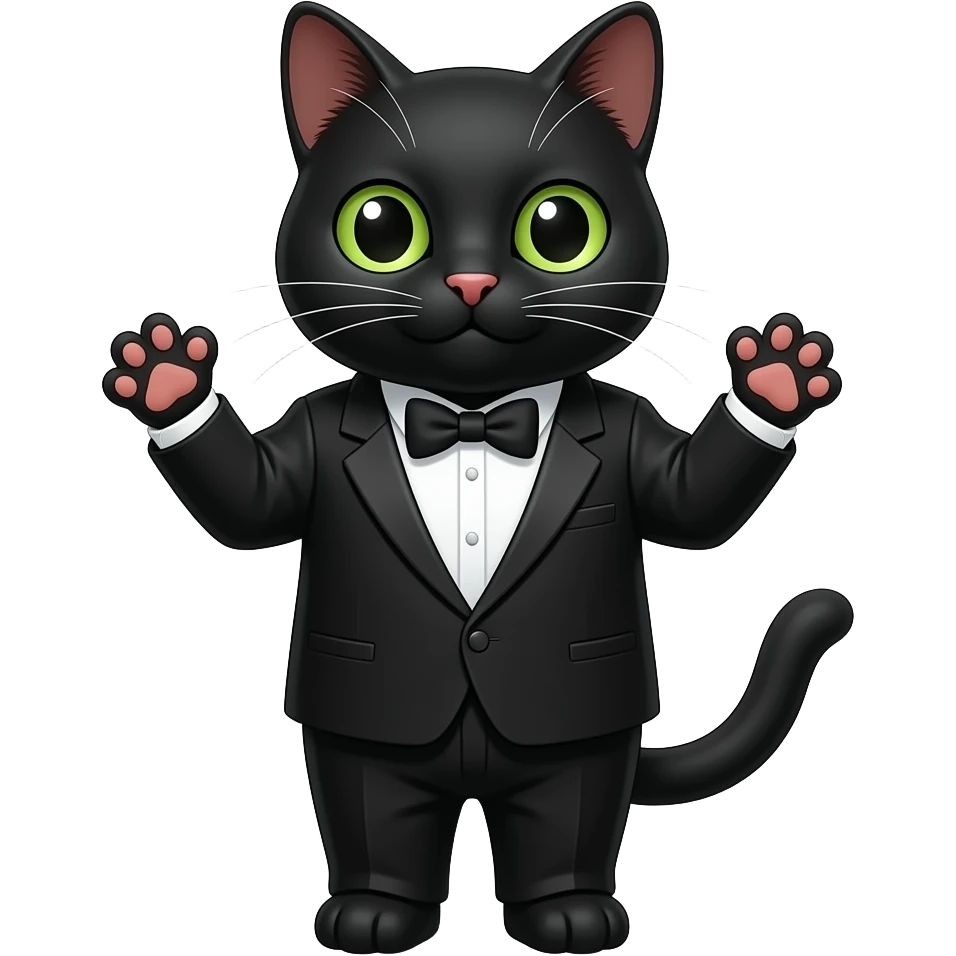 Tuxedo cat with stigmata on his paws emoji