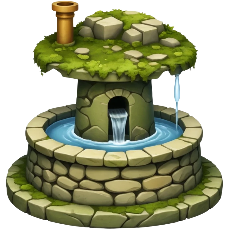 a water well made out of stone emoji