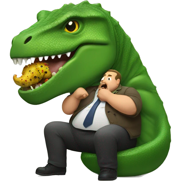 big man eating lizard  emoji