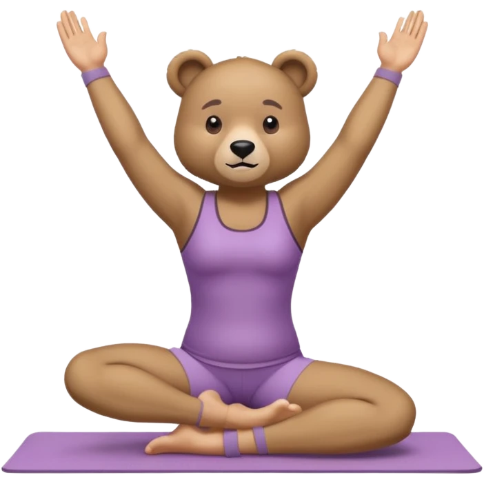 bear doing pilates yoga with yoga clothes emoji