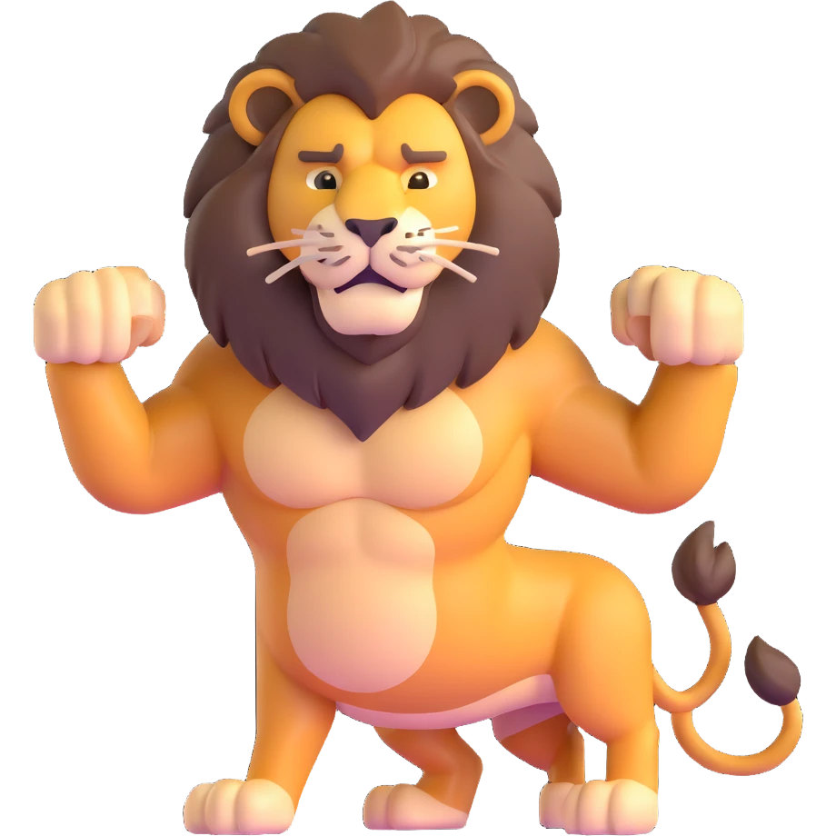 muscular lion emoji