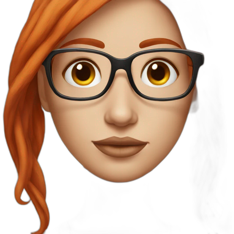 Tattooed redhead with square glasses emoji