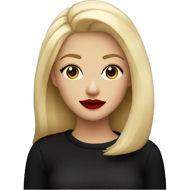 blondie woman with red lips and in black sweater emoji