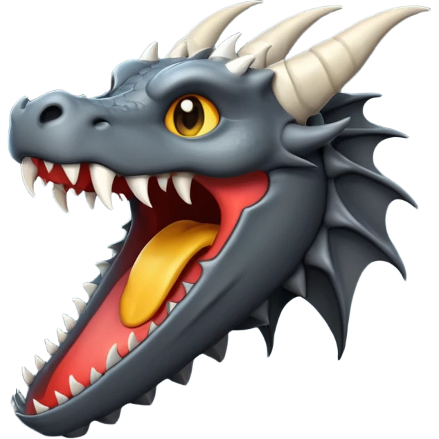 iOS style emoji, minimal dragon fang, dark fantasy object emoji