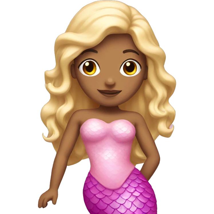 Pink blonde mermaid emoji