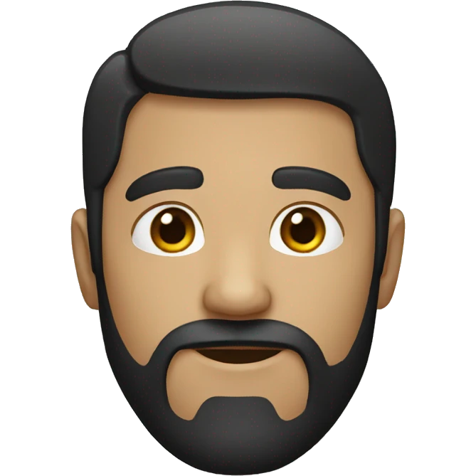 male black hair with beard but no glasses and moustache  emoji