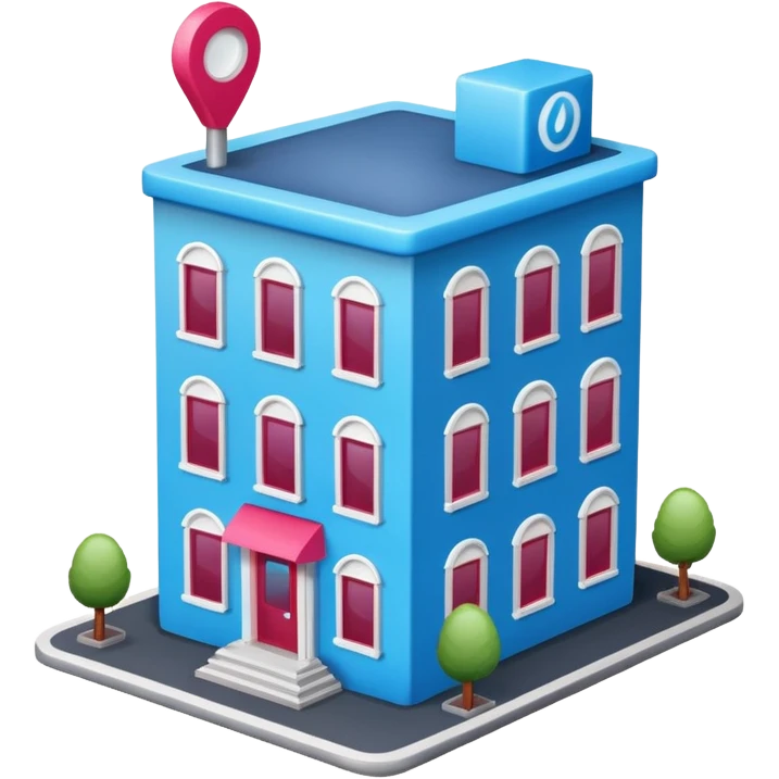 The building houses the Ozon order pickup point in its signature blue (digital blue) and raspberry colors. emoji