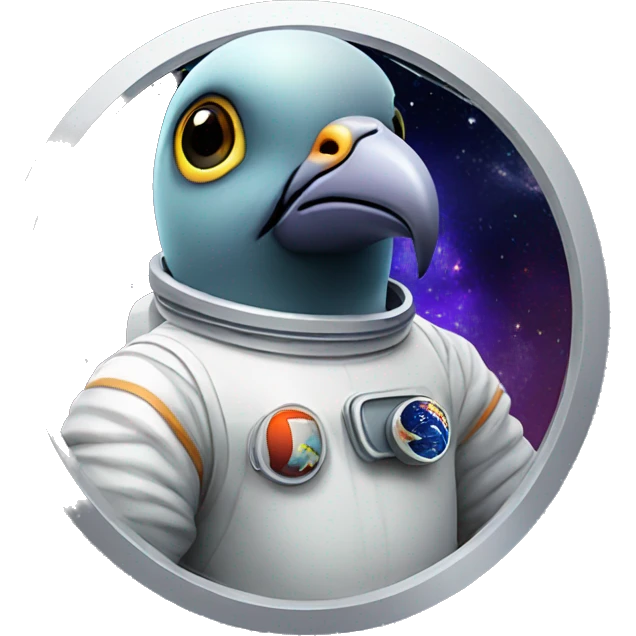 pigeon astronaut in space emoji