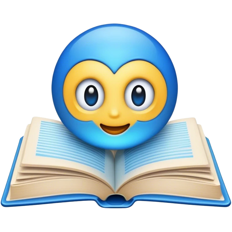 livro aberto cor azul emoji