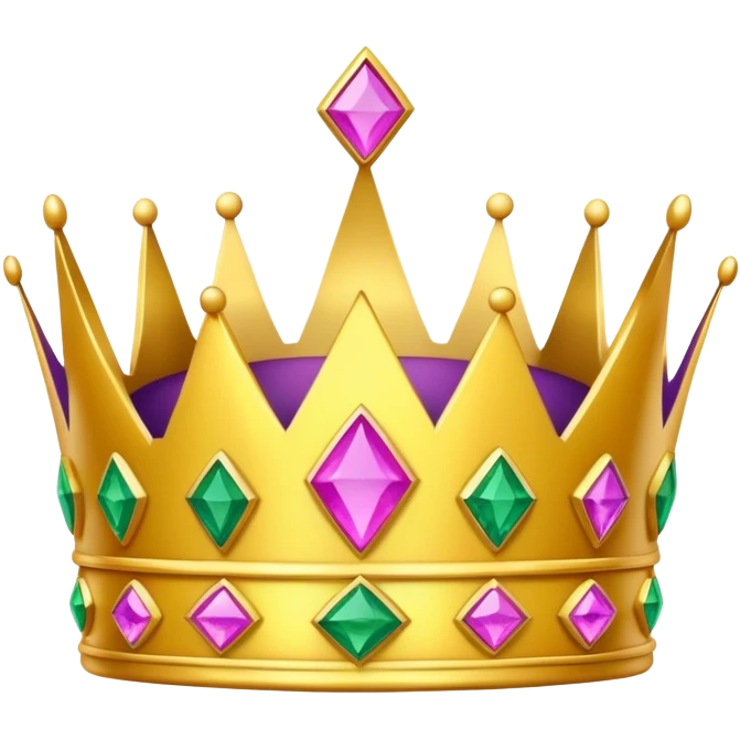 Yellow crown with pink, green and purple stones  emoji