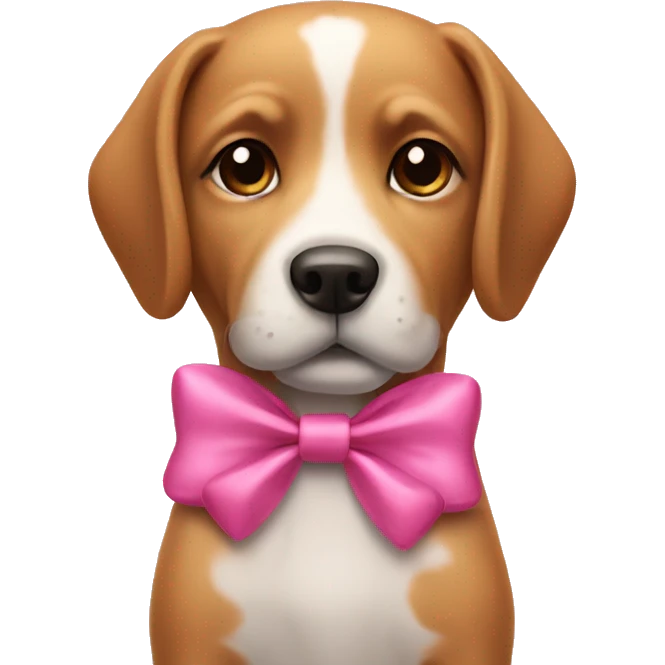 Dog with pink bow  emoji